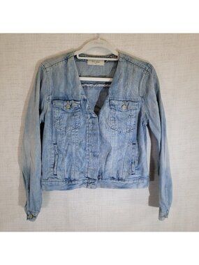 Paul Smith Jean Jacket Womens L Blue Long Sleeve Denim Shirt Light Wash